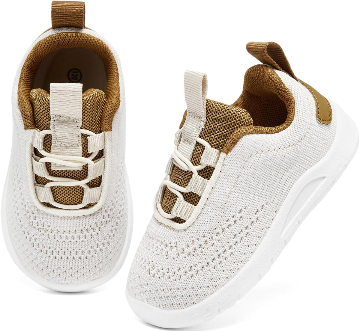 MORENDL Toddler Slip On Sneakers Baby Walking Shoes Non-Slip Breathable Unisex Pink Mesh Lace-Up