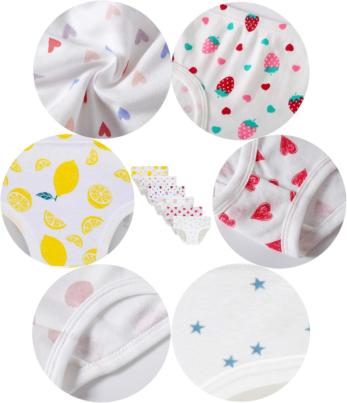 Cadidi Dinos Little Girls' Soft Cotton Underwear Kids Cool Breathable Comfort Panty Briefs Toddler
