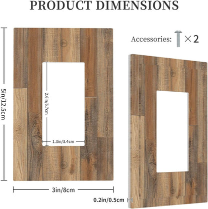 Decorative Outlet Covers Retro Rustic Brown Wood Grain 1 Gang Single Rocker Light Switch Cover