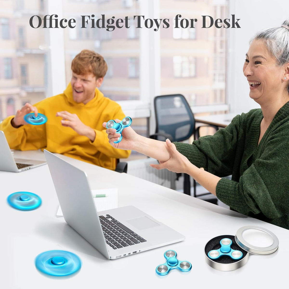 Metal Fidget Spinner for Adults, Silent Sensory Fidget Toys Adults Hand Spinners for ADHD Anxiety