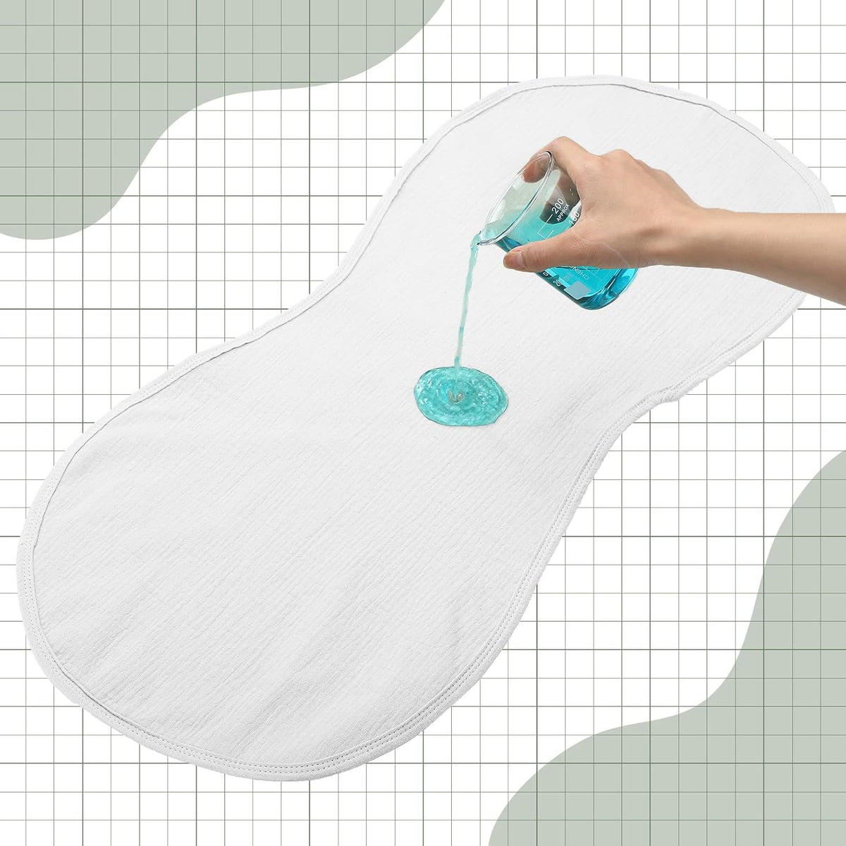 3 Pcs Changing Pad Liners Fits in Peanut Shape Changing Pad Waterproof Diaper Mats Organic Cotton