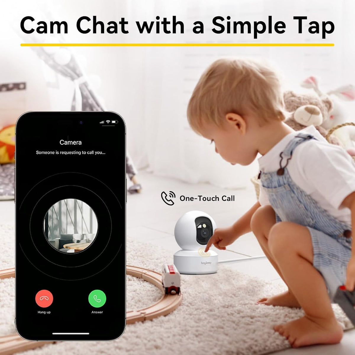 Indoor Camera - 2K Pet Camera, 5G/2.4GHz WiFi Cam for Baby Monitor with Phone App, 360° Pan & Tilt