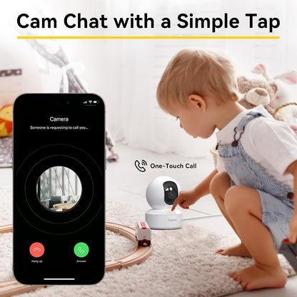 Indoor Camera - 2K Pet Camera, 5G/2.4GHz WiFi Cam for Baby Monitor with Phone App, 360° Pan & Tilt