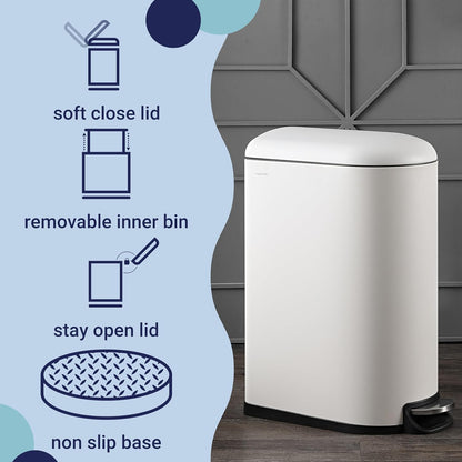 happimess HPM1009C Roland Mini 2.6-Gallon Step-Open Trash Can with Soft-Close Lid, Modern