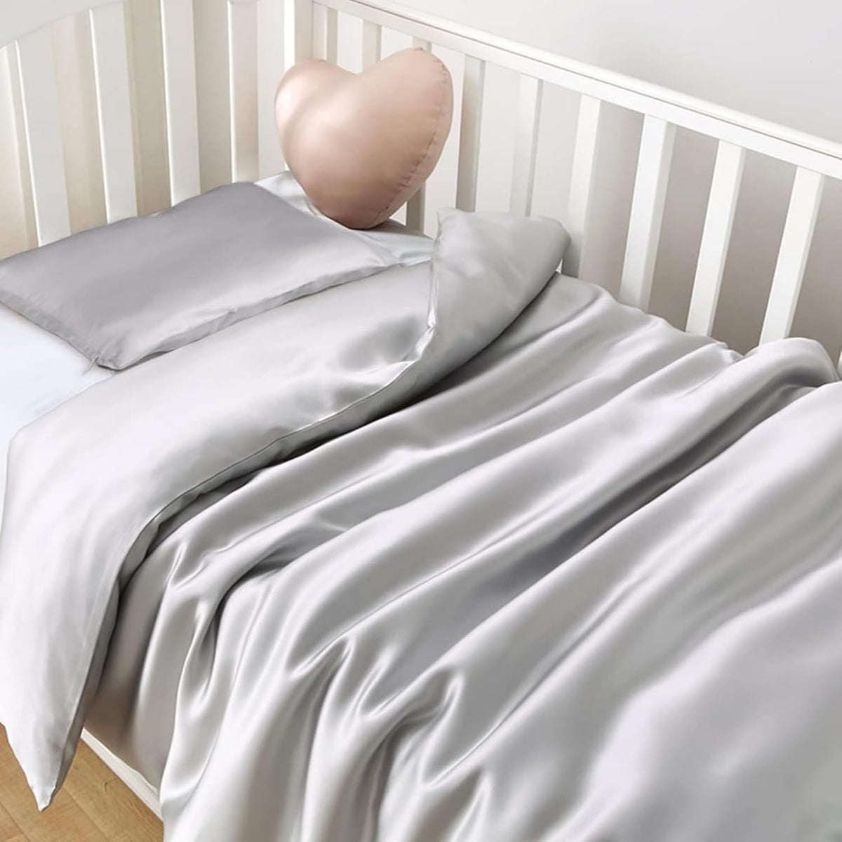 Organic Silk Baby Pillowcase with Zipper, Small 10"x13" Pillow Cover for Boys & Girls, Ideal for