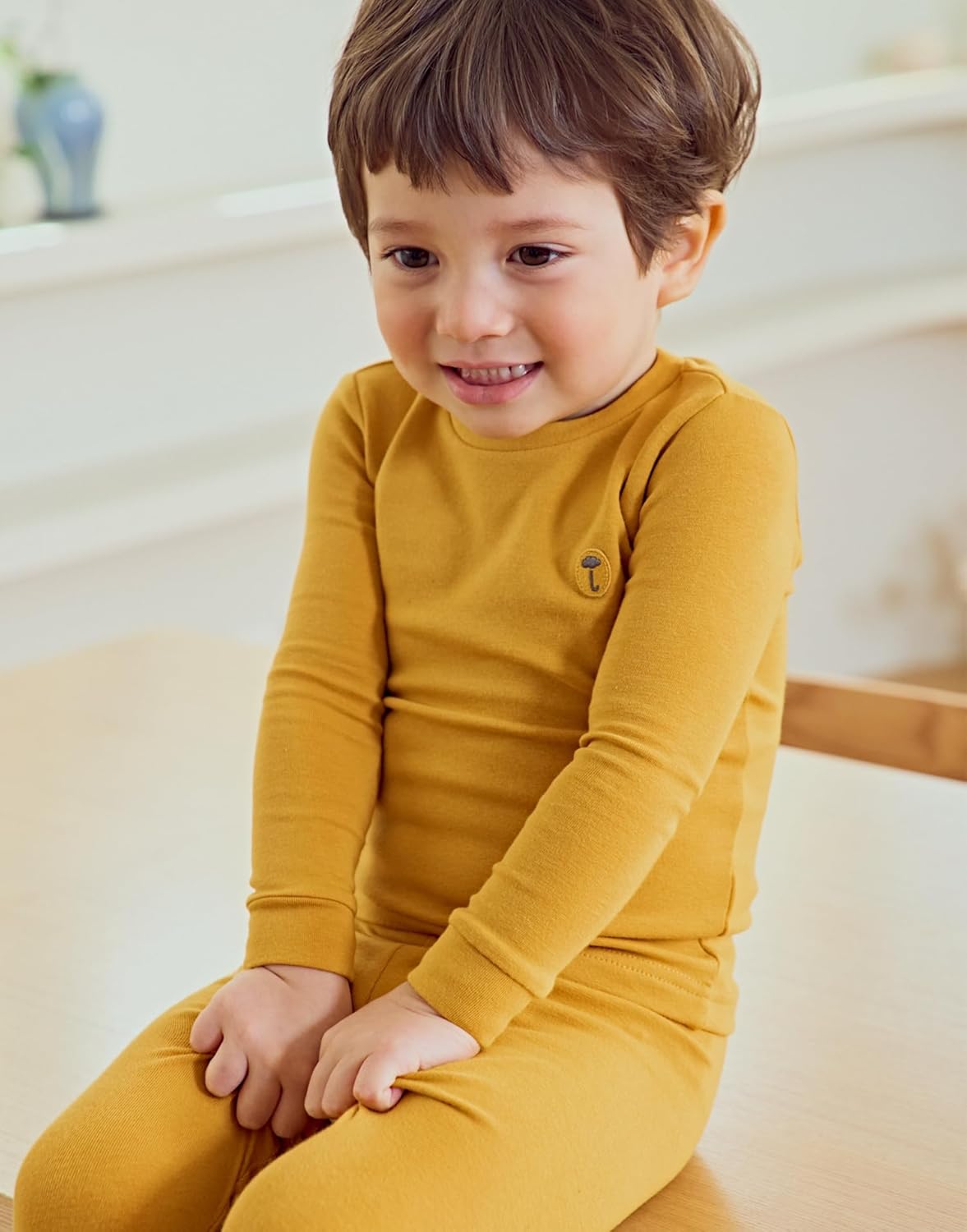 moimoln 6M-8Y Modal Cotton Solid Soft Breathable Baby Toddler Boys Girls Snug fit Pjs Long Sleeve