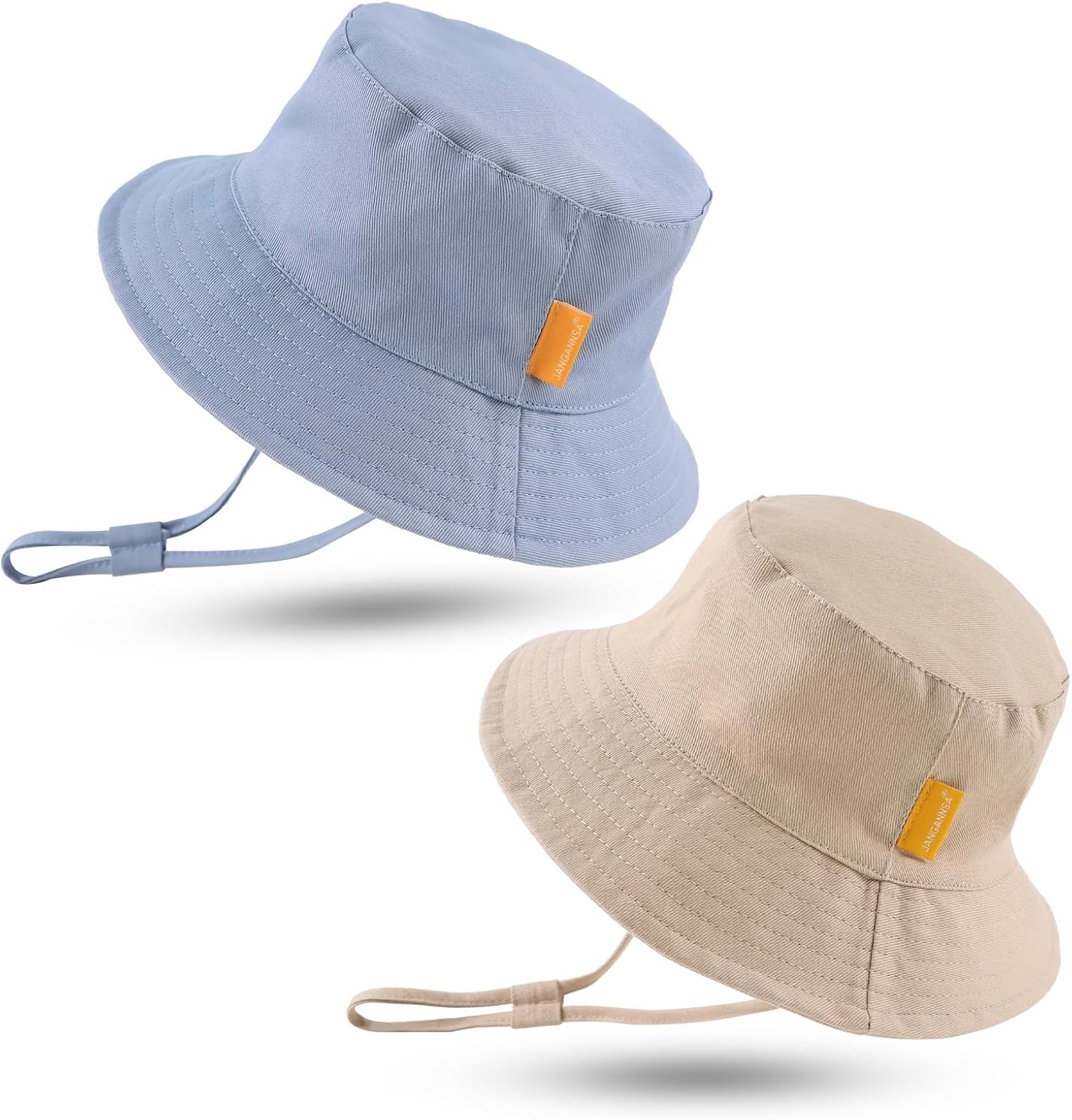 JANGANNSA Cotton Baby Sun Hat Infant Toddler Boys Girls Bucket Hats Summer Sun Protection Kids