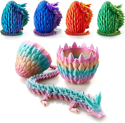 12inch 3D Printed Dragon Egg,Mystery Crystal Dragon Fidget Toys,Articulated Dragon,Home Desk Decor