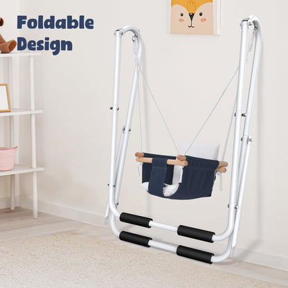 Hapfan Baby Swing Set with Foldable Stand for Indoors & Outdoors