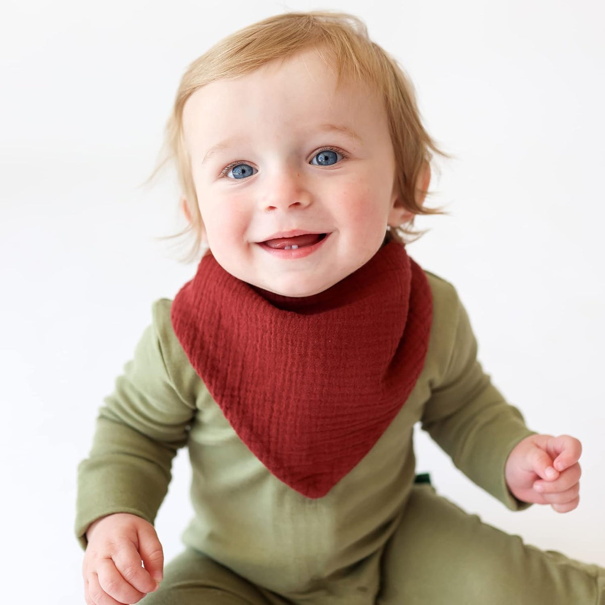 Konssy Muslin Baby Bibs 10 Pack Baby Bandana Drool Bibs 100% Cotton for Unisex Boys and Girls, Soft