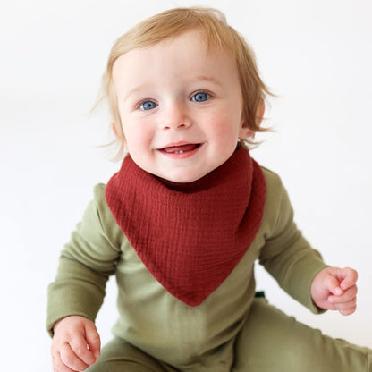 Konssy Muslin Baby Bibs 10 Pack Baby Bandana Drool Bibs 100% Cotton for Unisex Boys and Girls, Soft