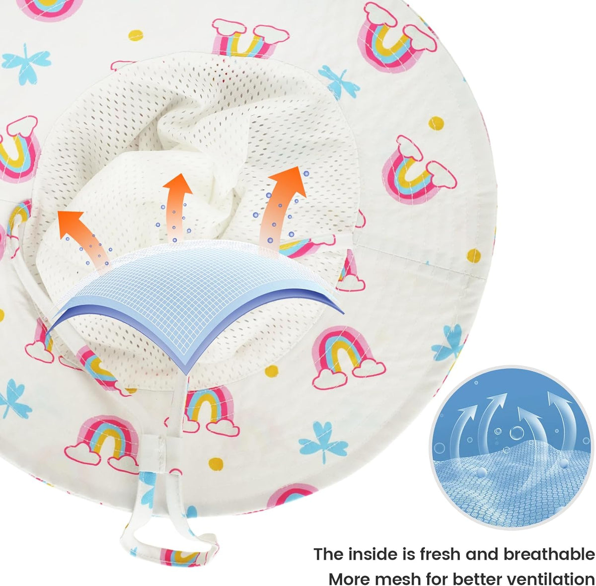 Baby Sun Hat 0-6 Years Toddler Boys Girls Adjustable Bucket Hats Kids Bucket Hats UPF 50+ Wide Brim