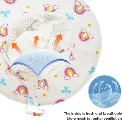 Baby Sun Hat 0-6 Years Toddler Boys Girls Adjustable Bucket Hats Kids Bucket Hats UPF 50+ Wide Brim