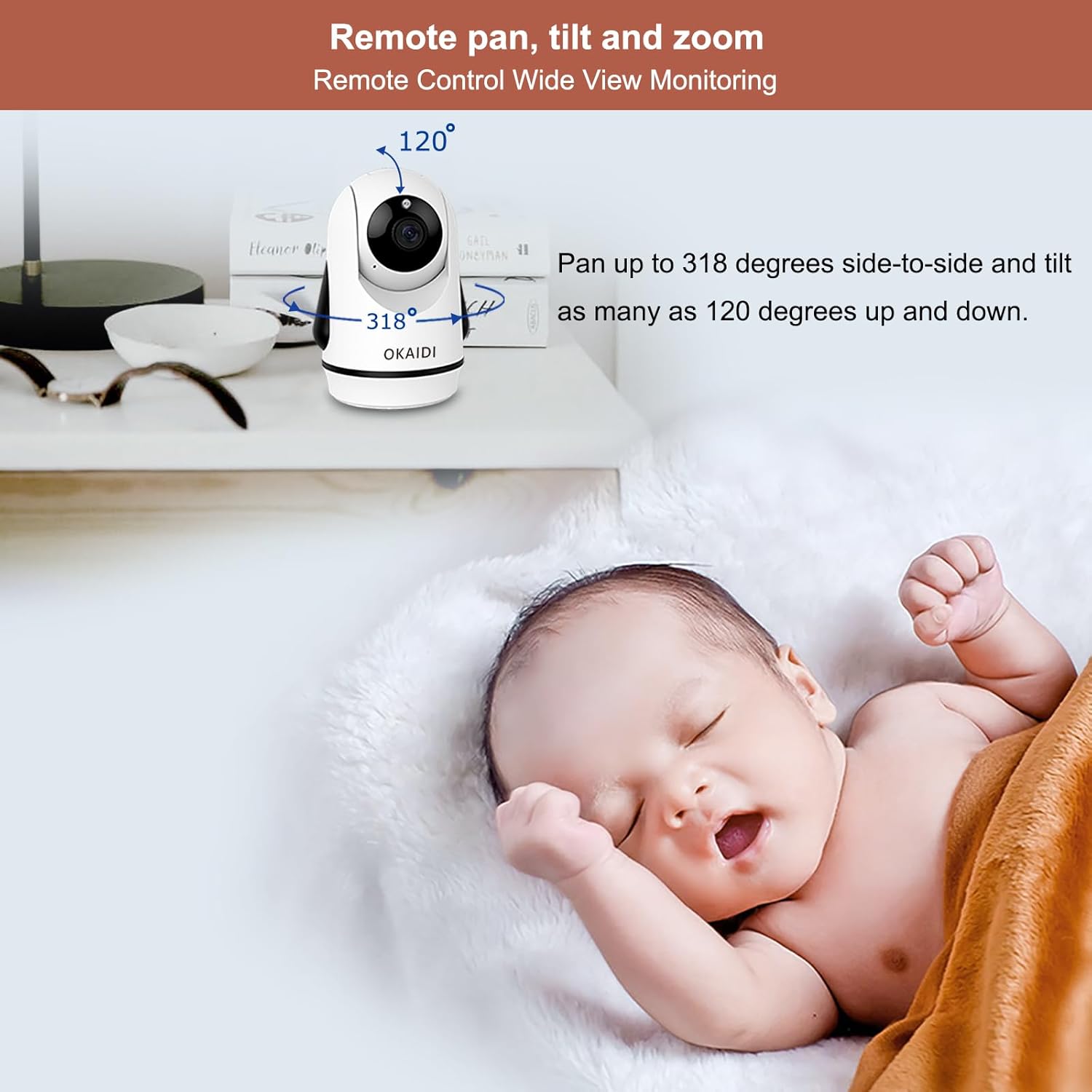 Video Baby Monitor with Camera and Audio, 5" Display Baby Monitor No WiFi, 30H Battery and 1000ft