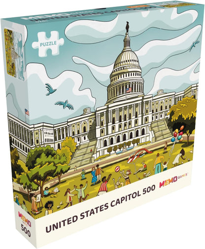 500 Piece Jigsaw Puzzle - United States Capitol - Washington, D.C. – 15.8 x 19.7 inches – Premium