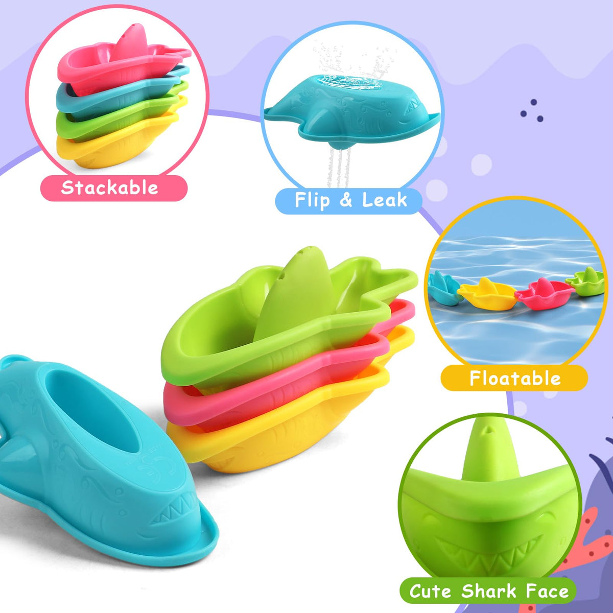 11PCS Baby Bath Toys for Kids Ages 1-3, Toddler Water Table Pool Beach Toys