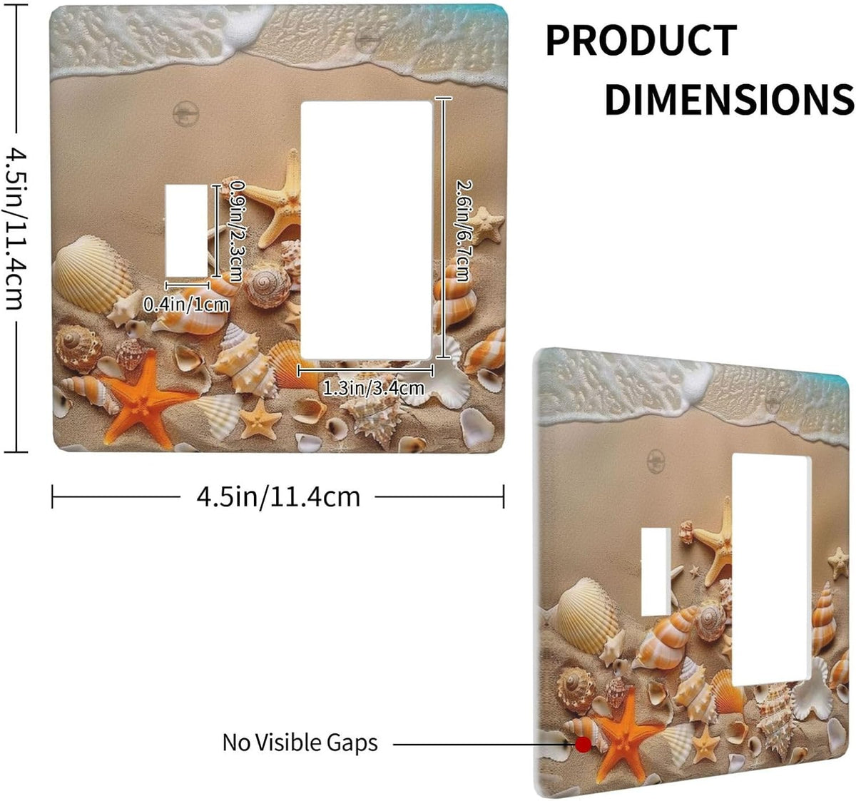 Decorative Outlet Covers Beachy Sea Ocean Seashell Starfish 2 Gang 1 Gang Wall Plate Cover Single