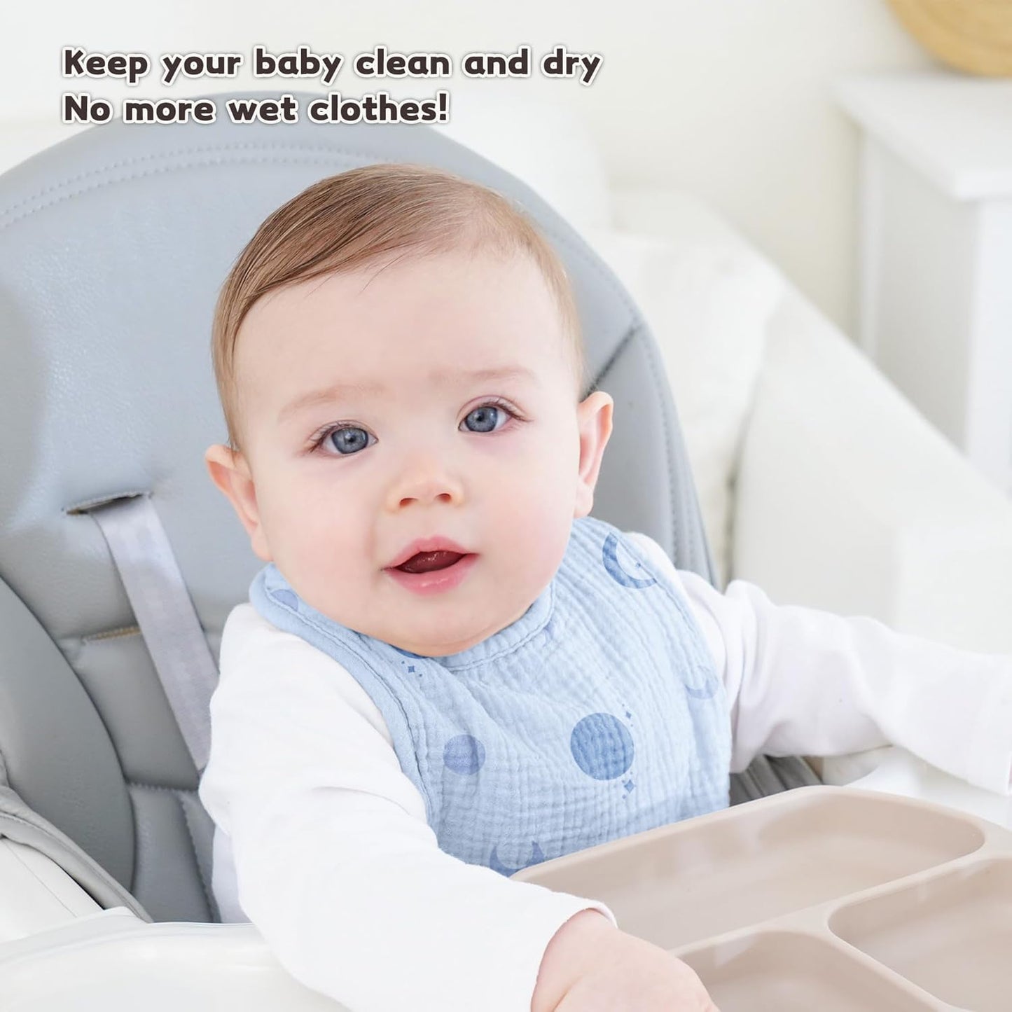 Susurration Muslin Baby Drool Bibs 10Pack Soft Square Adjustable Bandana Bibs for Unisex Baby Girls
