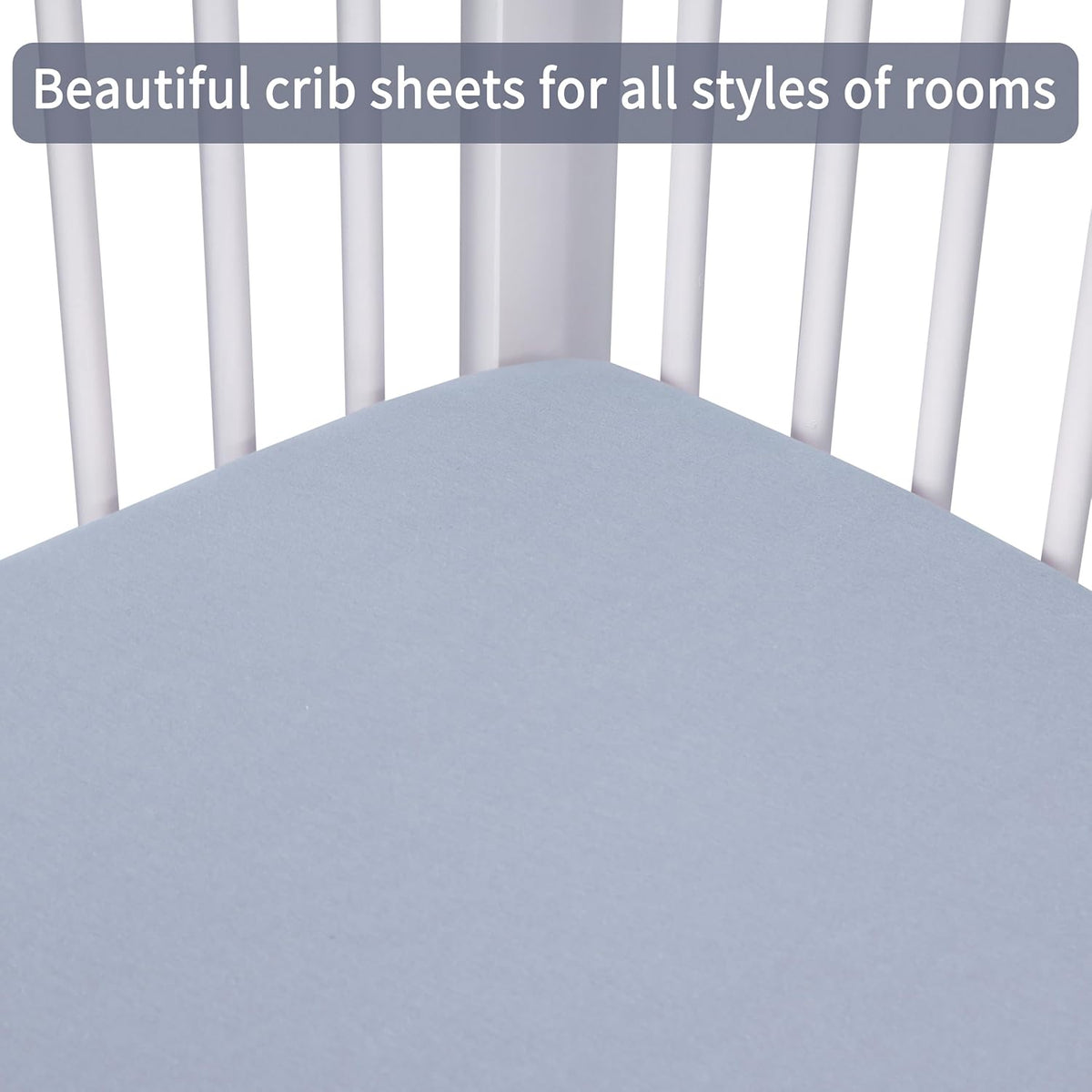 Crib Sheets for Boys Girls,100% Cotton Fitted Crib Sheet 2 Pack for Standard Crib and Toddler