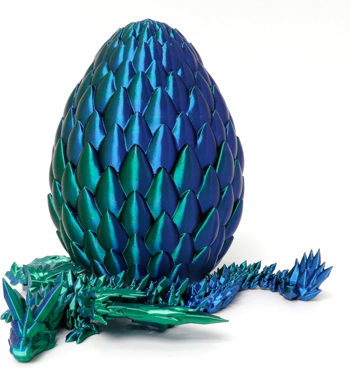 3D Printed Dragon Egg, Flying Articulated Dragon in Eggs, Flexible Joints Home Decor Executive Desk