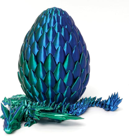 3D Printed Dragon Egg, Flying Articulated Dragon in Eggs, Flexible Joints Home Decor Executive Desk