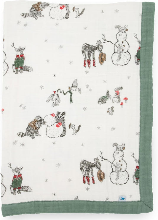Little Unicorn Newborn Receiving Quilt | Ultra- Soft, Multi-Layered Muslin Fabric | Gift for