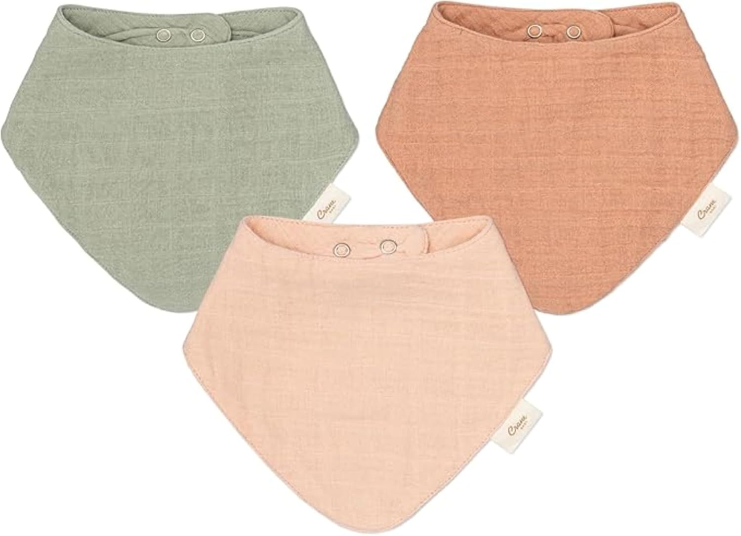 Crane Baby Soft Muslin Baby Bib Set, Adjustable and Absorbent Bandana Style Bibs for Boys and