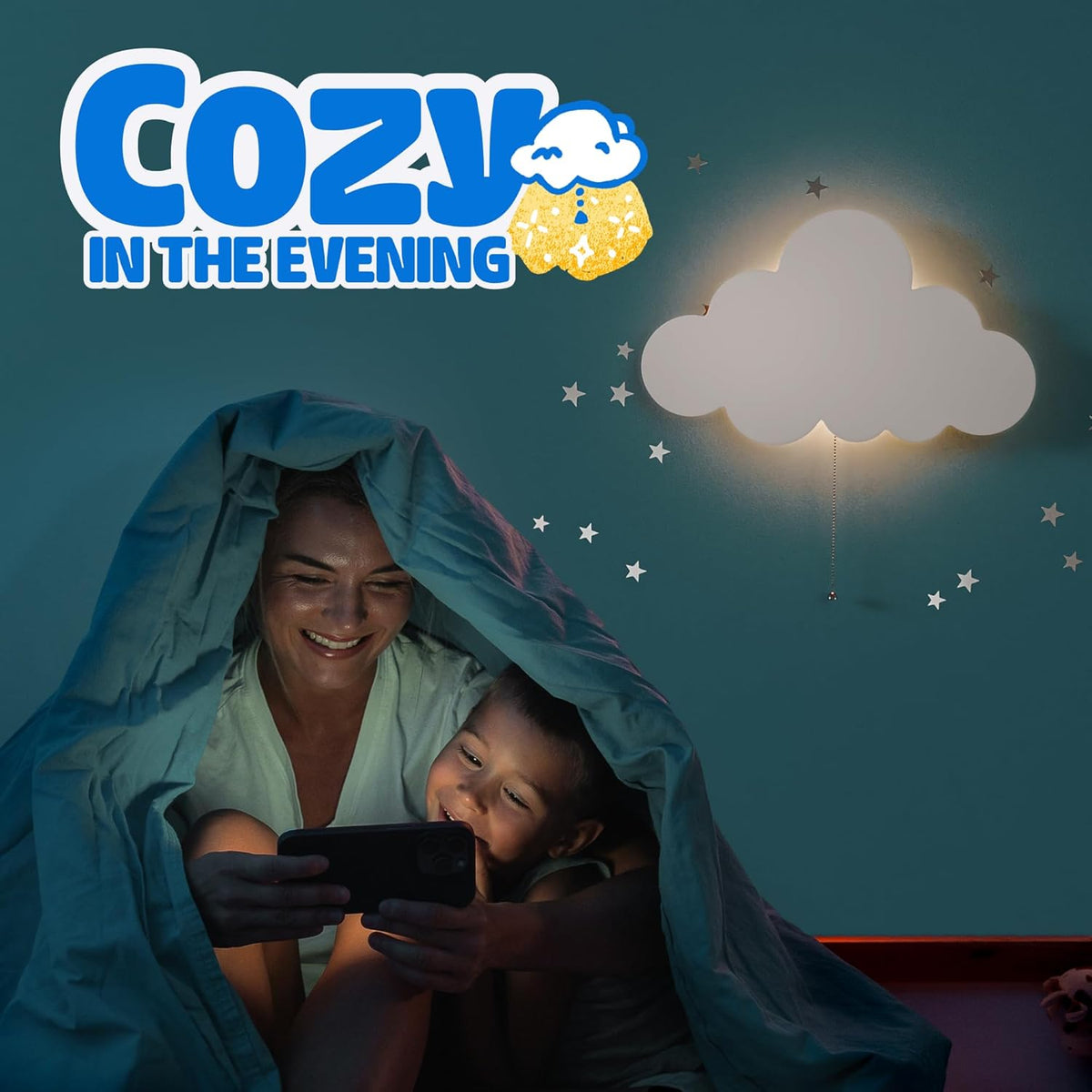 Cloud Light - Floating Cloud Wall Lamps for Nursery & Kids' Bedrooms | Battery-operated Hanging