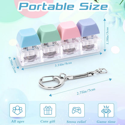 Keyboard Fidget Toys Adults Fidget Keyboard Clicker with LED Light Keychain Sensory Toys for