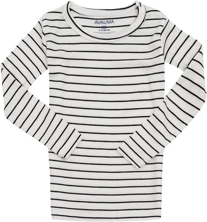 AVAUMA Stripe Pattern Baby Boys Girls Pajama Set Kids Toddler Snug fit Ribbed Sleepwear pjs for