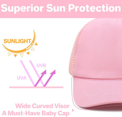 qikqik Baby Baseball Cap Toddler Baseball Hat with Mesh Infant Sun Hat UPF 50+ Baby Ball Cap