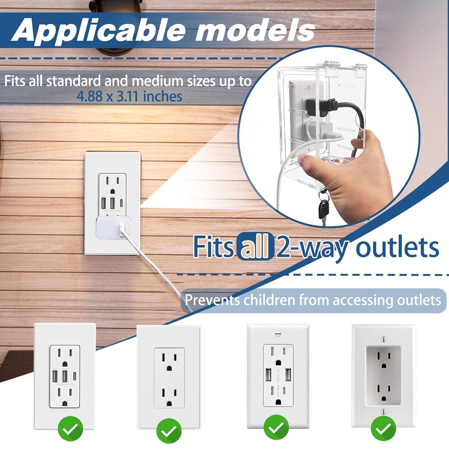 Smart Home Switch Cover Outlet Covers,Plug Covers for Electrical Outlets,Socket Covers for Outlets