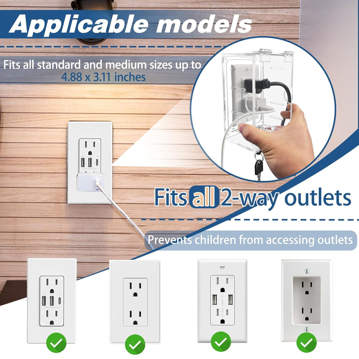 Smart Home Switch Cover Outlet Covers,Plug Covers for Electrical Outlets,Socket Covers for Outlets