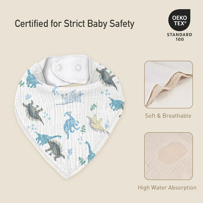 Muslin Baby Bibs 8 Pack, Baby Bandana Drool Bib for Drooling and Teething, Cotton Soft Absorbent