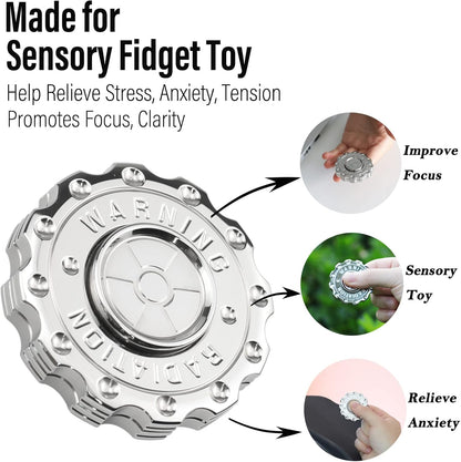 FREELOVE Metal Fidget Spinner Magnetic Slider, Spinning Haptic Clicker, Heavy Stainless Steel Spin