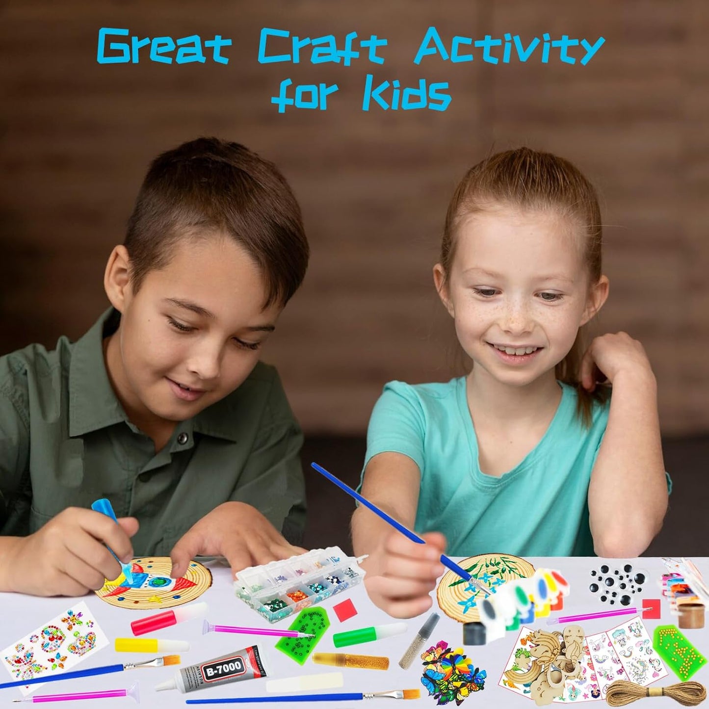 KIRKOTOY Wooden Crafts Kit for Kids-Glow in The Dark-Arts & Crafts Gifts for Boys Girls Age 6-12