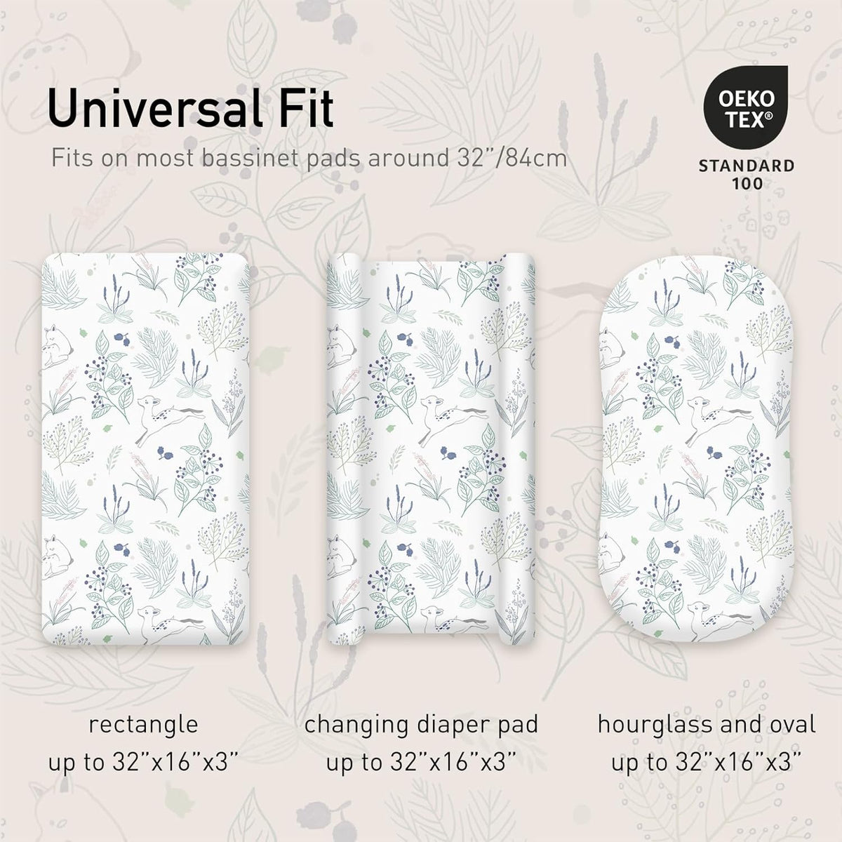 Gllquen Baby Bassinet Sheets 4 Pack, Breathable Cozy Fitted Mattress Sheet, Elastic Travel Crib