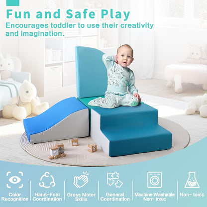 4-Pieces Climbing Toys for Toddlers: PU Leather - Soft Play Climbing for Toddlers - Foam Climbing