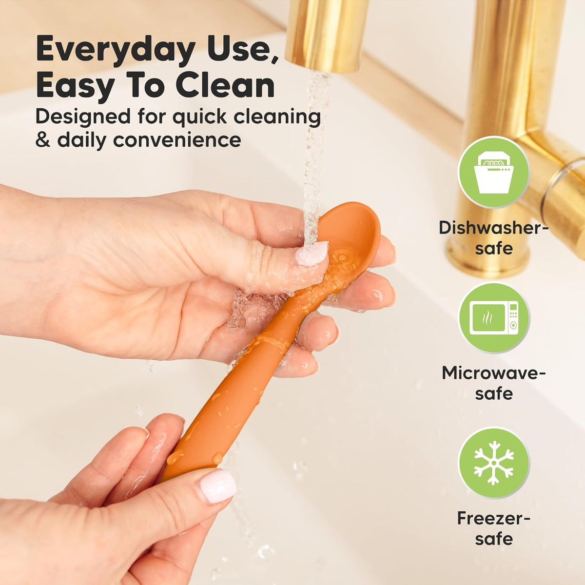 KeaBabies Silicone Baby Spoons, Self Feeding 6-12 months - 3-Pack Baby Weaning Eating Utensils