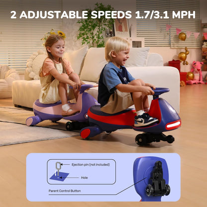 FanttikRide 6V N7 Classic Electric Wiggle Car with Pedal, Rechargeable Battery, Ride on Toys, Swing