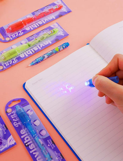 Invisible Ink Pen 24Pcs Spy Pen with UV Light Magic Marker Kid Pens for Secret Message and Birthday
