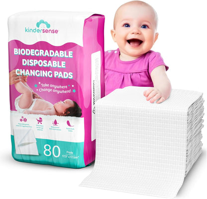 KinderSense - Disposable Changing Underpads for Baby Diaper (80 Pack) Extra Large (17.5" x 17.5")