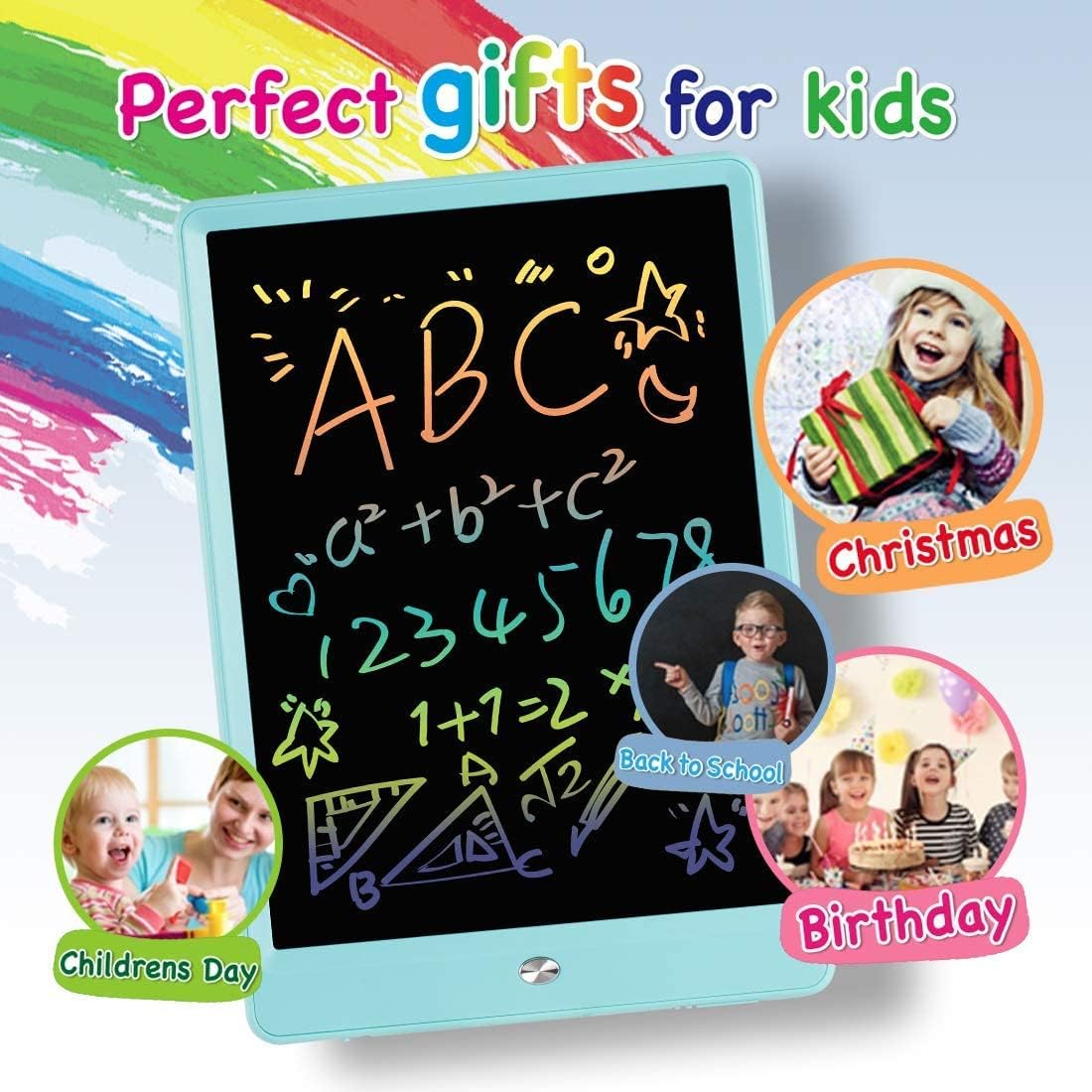 ORSEN 10 Inch LCD Doodle Board Writing Tablet for Kids - Colorful Drawing Pad and Educational Toy