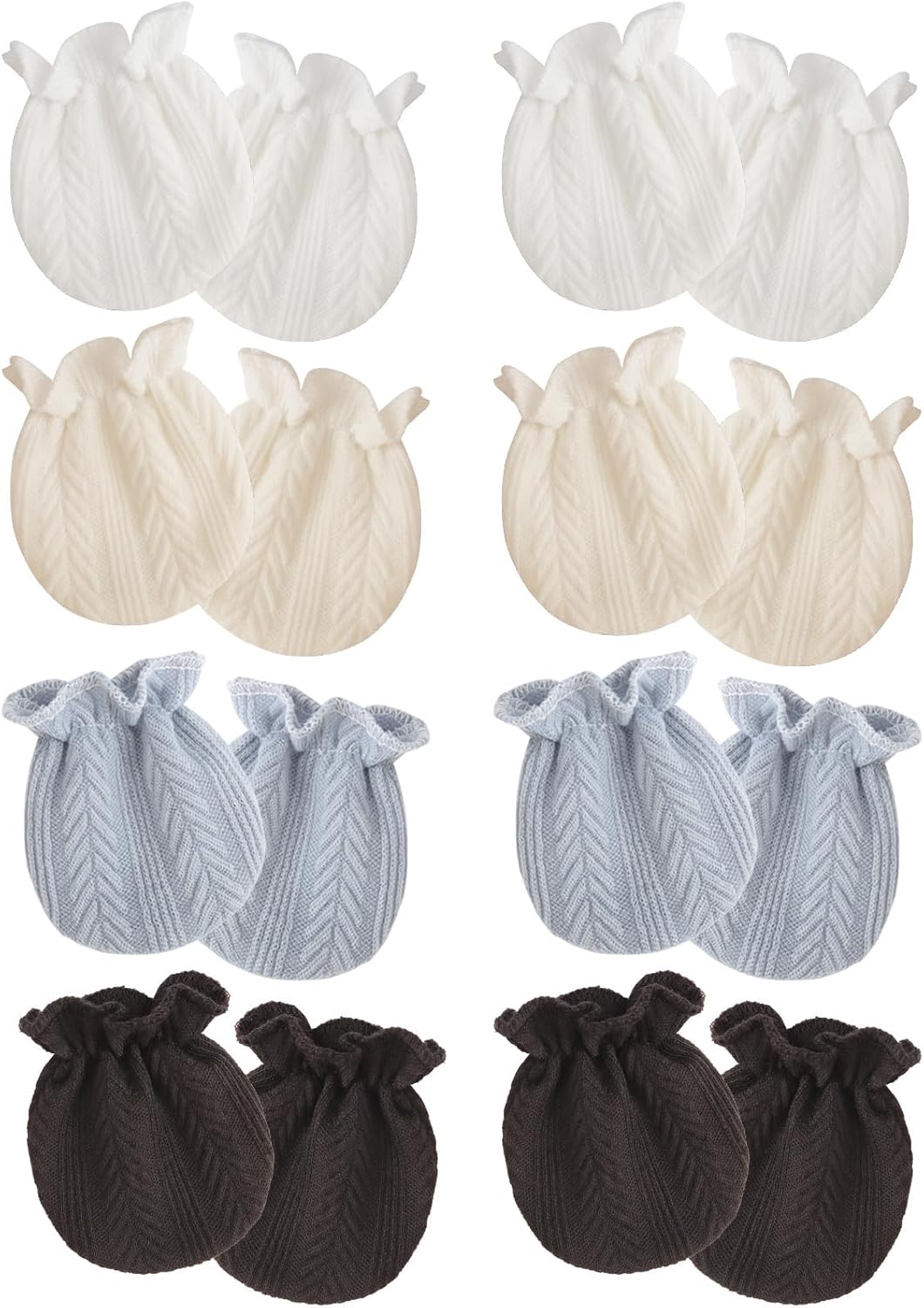 Newborn Baby Mittens No Scratch Cotton Elastic Wrist Gloves Infant Toddler Mittens for Baby Boy