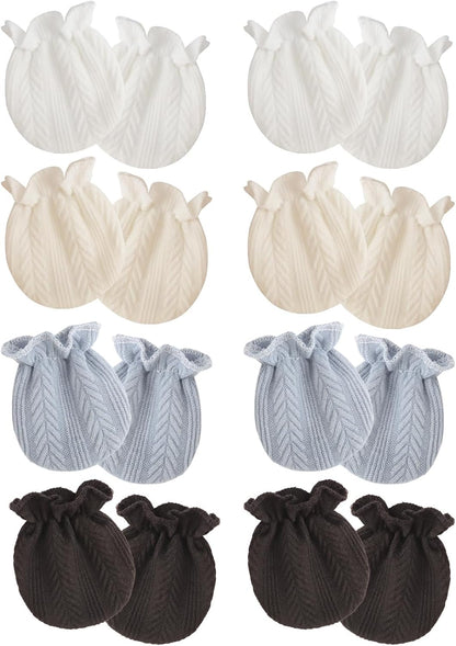 Newborn Baby Mittens No Scratch Cotton Elastic Wrist Gloves Infant Toddler Mittens for Baby Boy