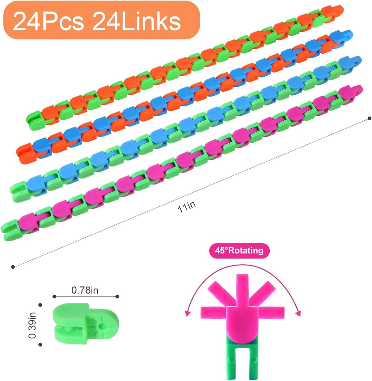 Woosir 24 Pack Wacky Tracks Fidget Toys Sensory Toys Gifts for Kids Classroom Back to School Gifts