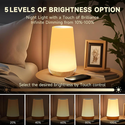 Night Light for Baby Nursery, 13 Colors Changing Touch Dimmable Night Lamp with Timer, Rechargeable