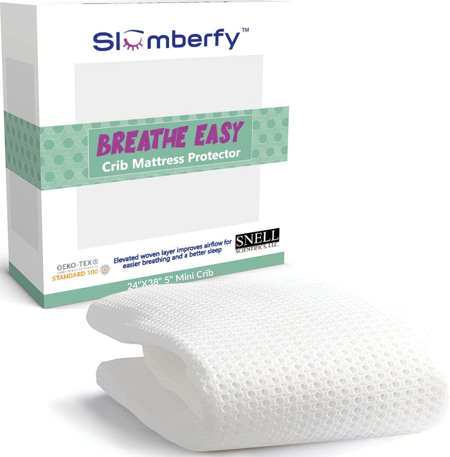 Breathable Mini Crib Waterproof Mattress Protector Pad- Hypoallergenic - Noiseless - Washable