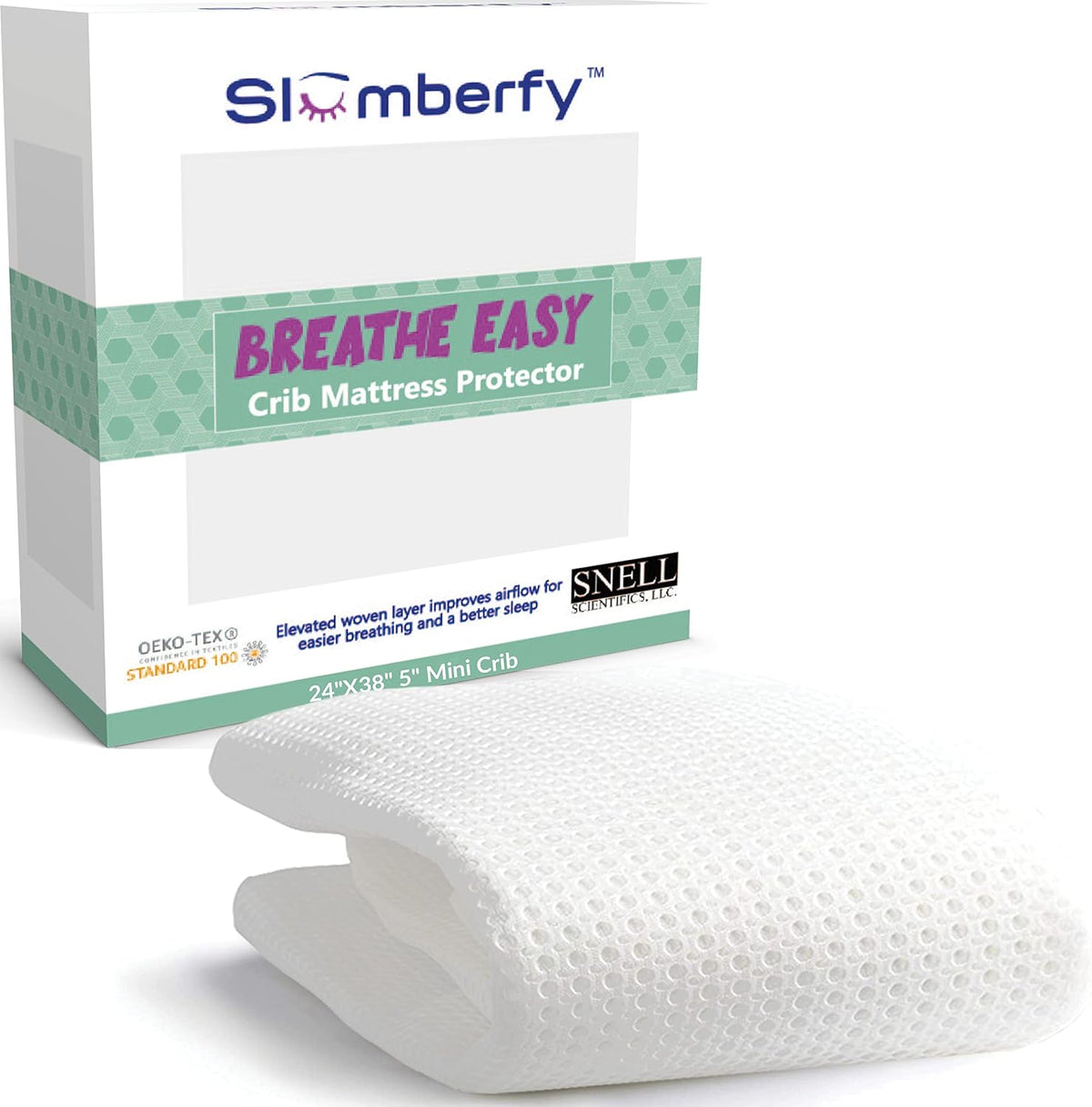 Breathable Mini Crib Waterproof Mattress Protector Pad- Hypoallergenic - Noiseless - Washable