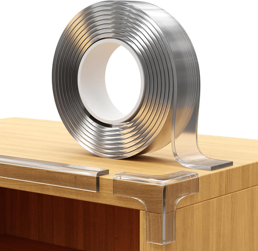 Furniture Corner & Edge Safety Bumpers, 16ft Edge Protector & 4 Clear Corner Protector Baby